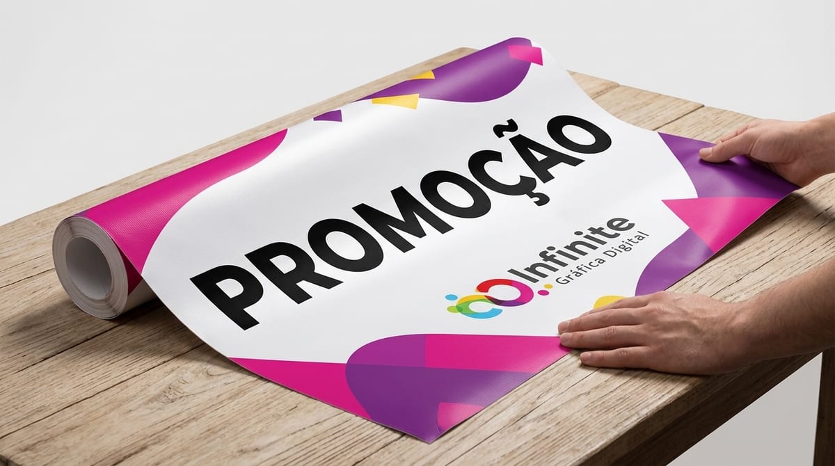 Banner de lona com impressão de alta qualidade.