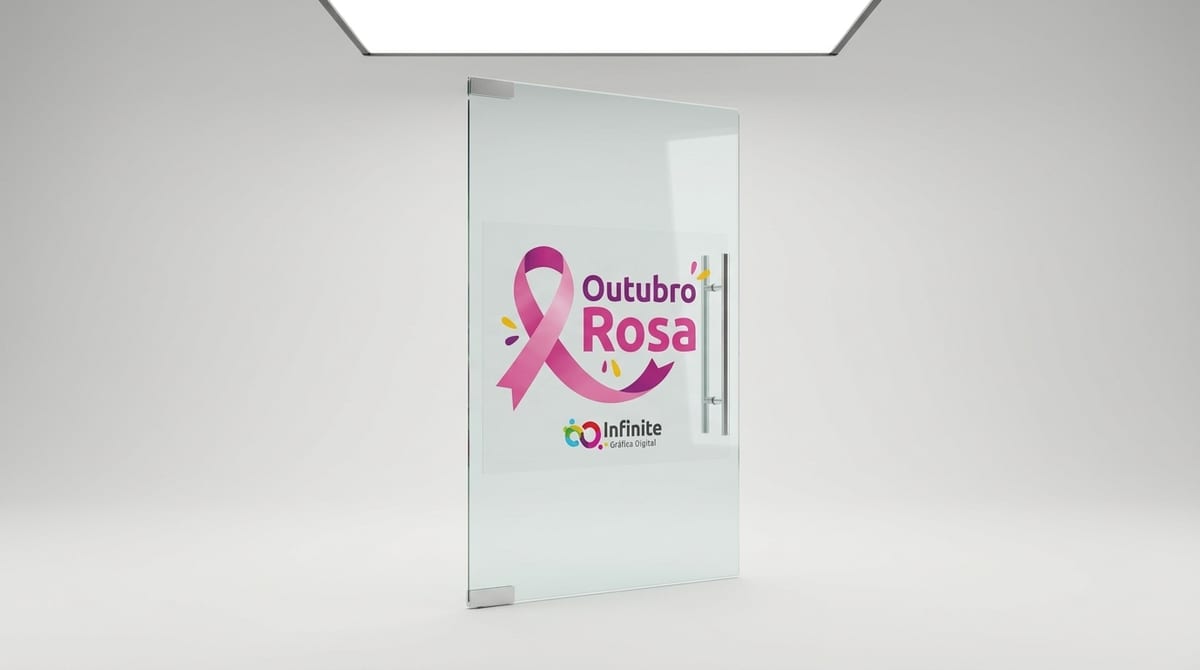 Adesivo de vinil transparente Outubro Rosa